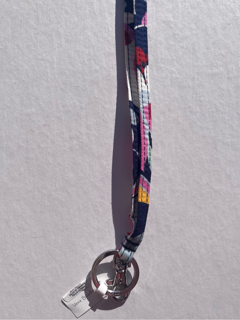 Vera Bradley Women’s Lanyard in Mod Paisley NWT Key Holder Blue Pink